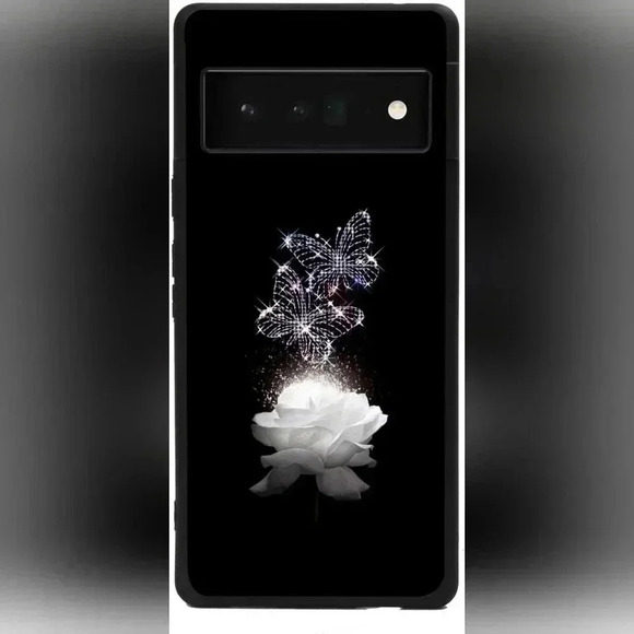 Google Pixel 6 Pro  Case-White Rose (New) - Picture 1 of 7